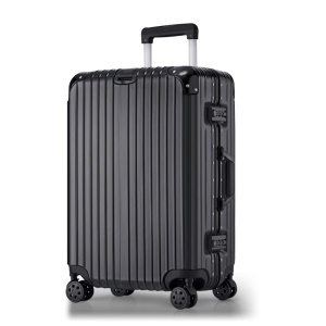 瑞士军刀CROSSGEAR拉杆箱 商务铝框行李箱学生出差旅行箱万向轮密码箱时尚大容量登机箱皮箱 黑色 26英寸