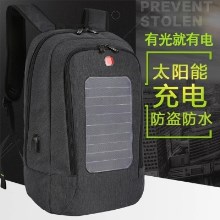 瑞士军刀太阳能双肩包USB充电背包户外男女多功能休闲旅行包商务电脑包